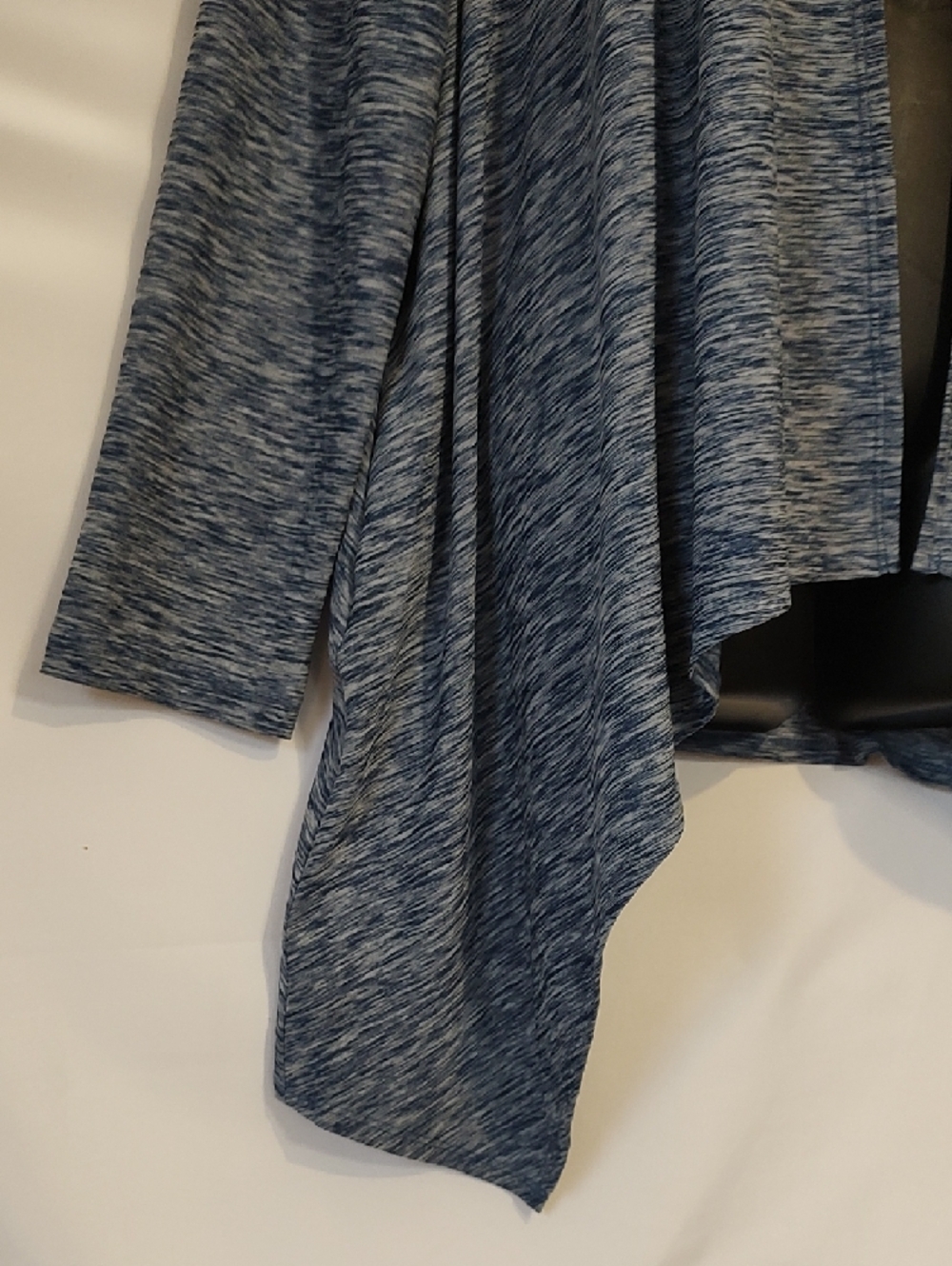 Attitudes by Renee Blue Marled Drape Open-Front Cardigan - Picture 4 of 9